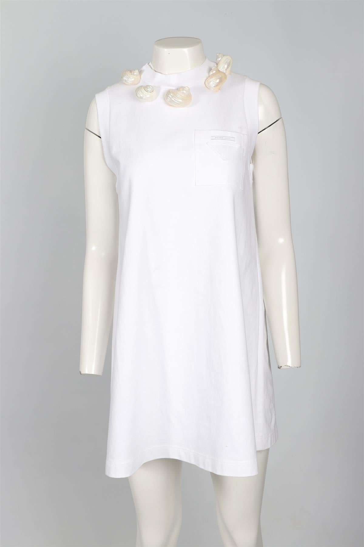 PRADA WHITE 2019 COTTON MINI DRESS IT 38 UK 6