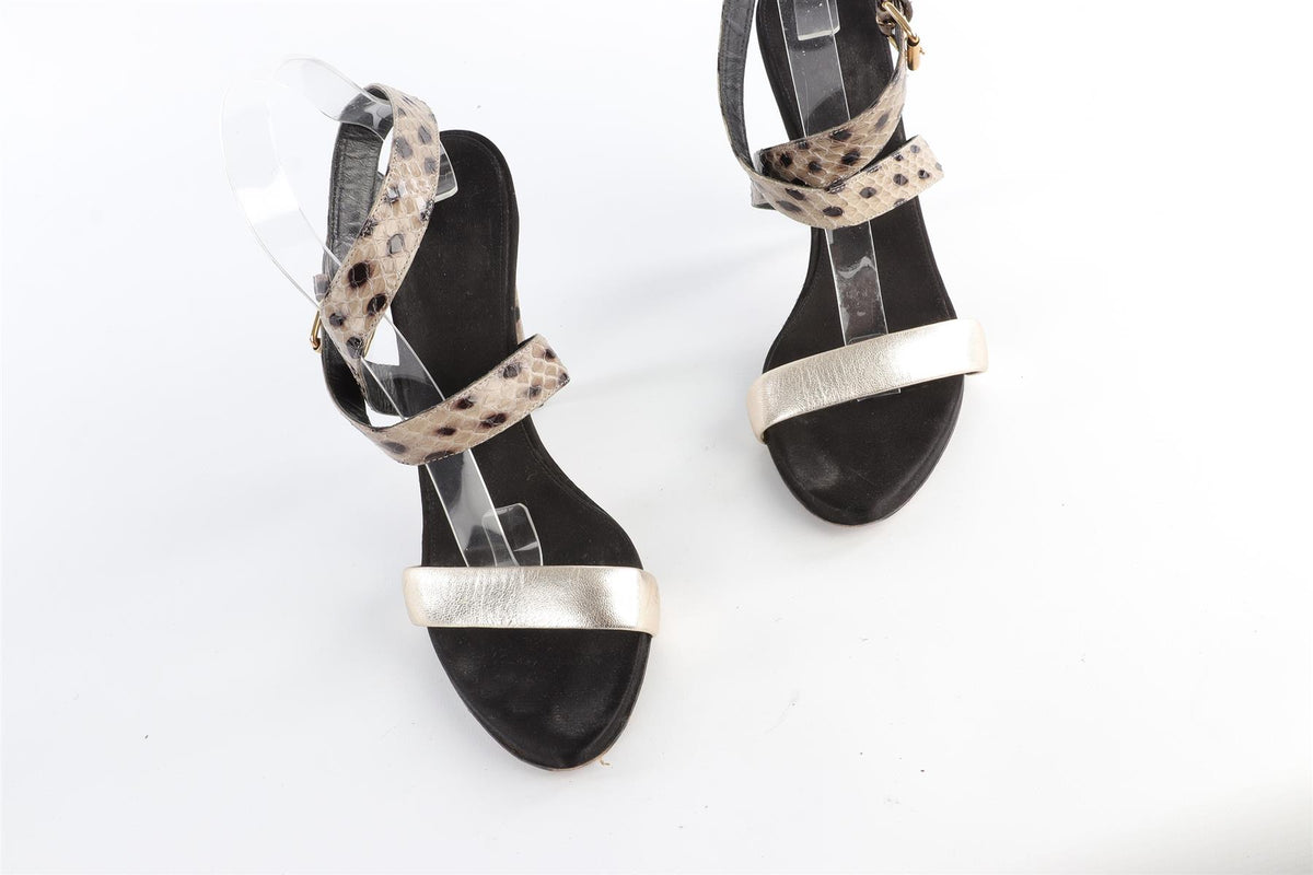 GIAMBATTISTA VALLI SILVER LEATHER HEELS