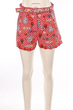 CAMILLA RED COTTON SHORTS SMALL