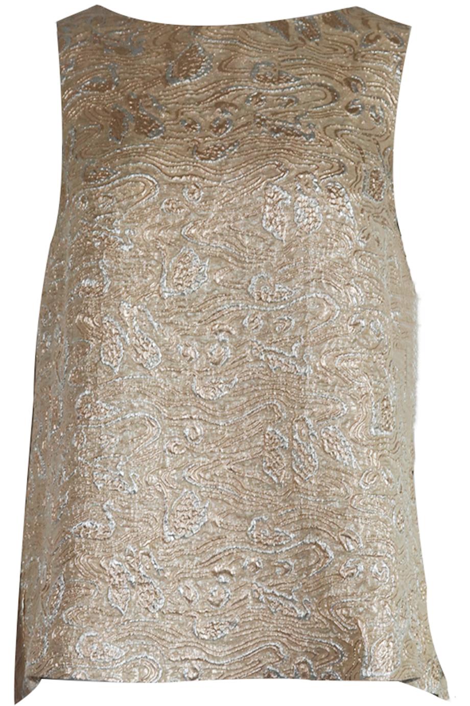 ROCHAS METALLIC BROCADE SILK BLEND TOP IT 42 UK 10