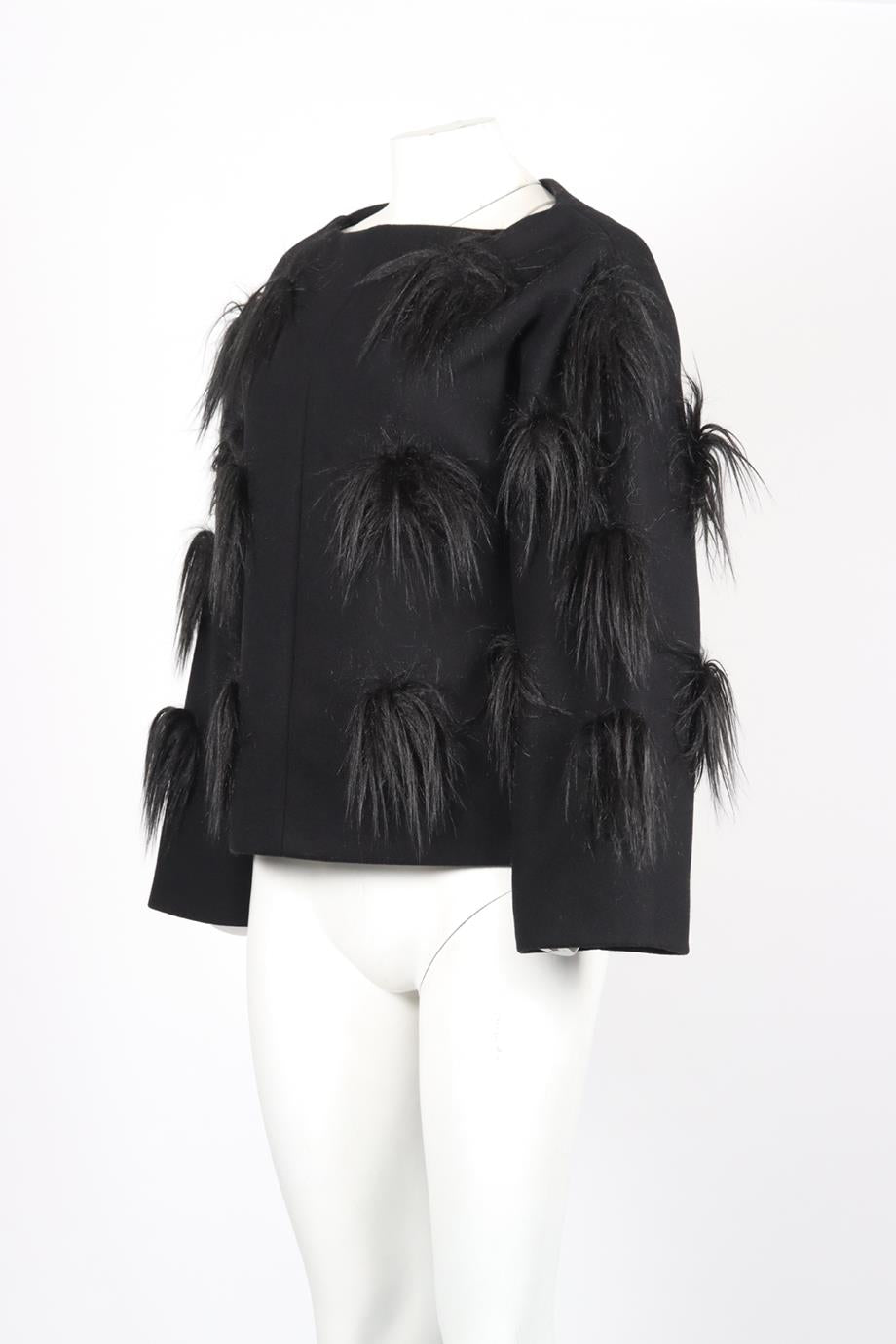STELLA MCCARTNEY FAUX FUR AND WOOL BLEND TOP IT 34 UK 2