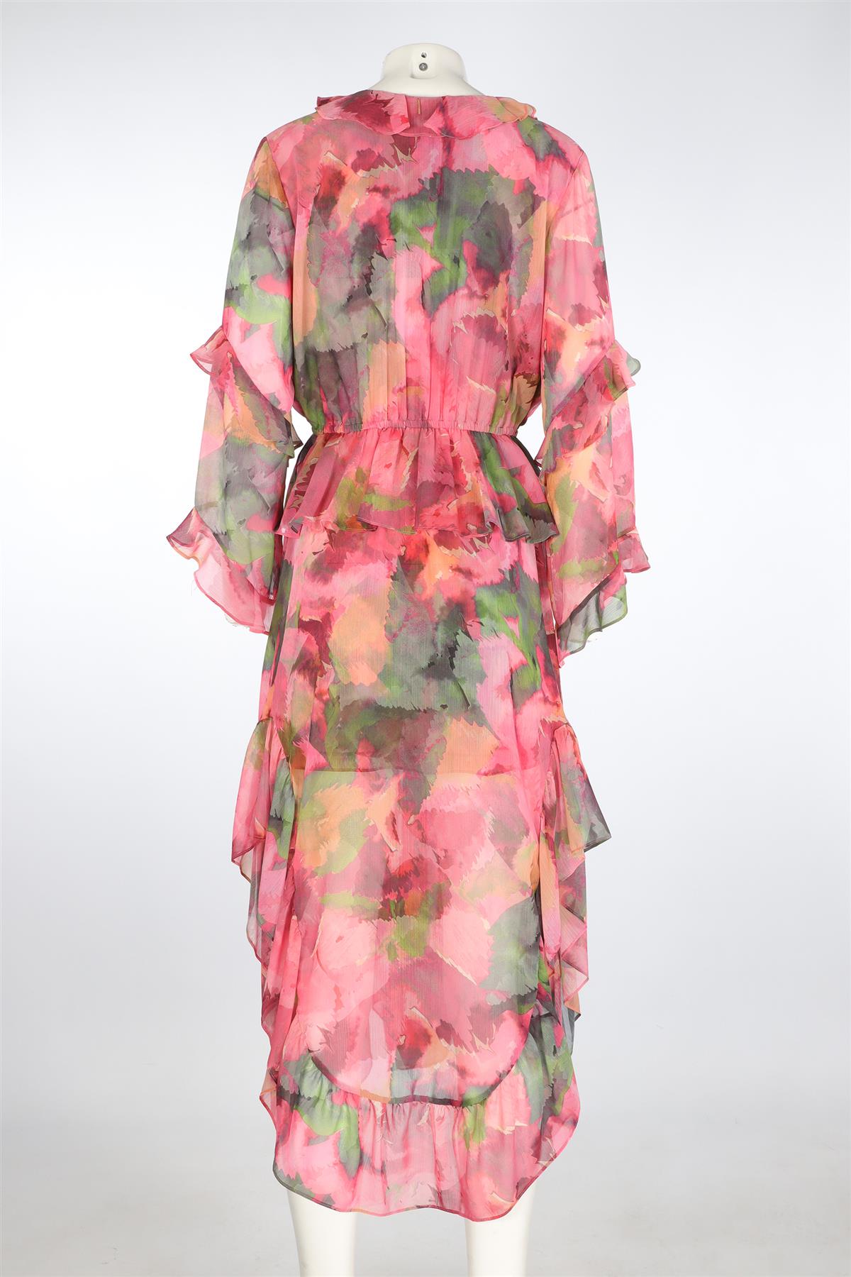 MISA LOS ANGELES PINK CHIFFON MAXI DRESS MEDIUM