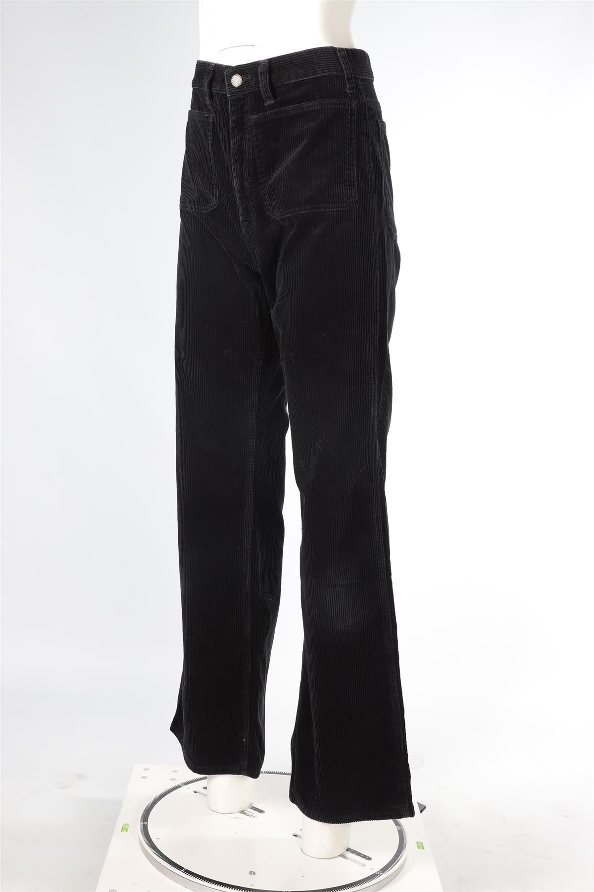 POLO RALPH LAUREN BLACK CORDUROY FLARED PANTS US 6 UK 10