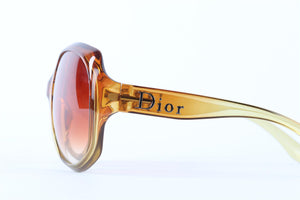 CHRISTIAN DIOR YELLOW SQUARE FRAME ACETATE SUNGLASSES
