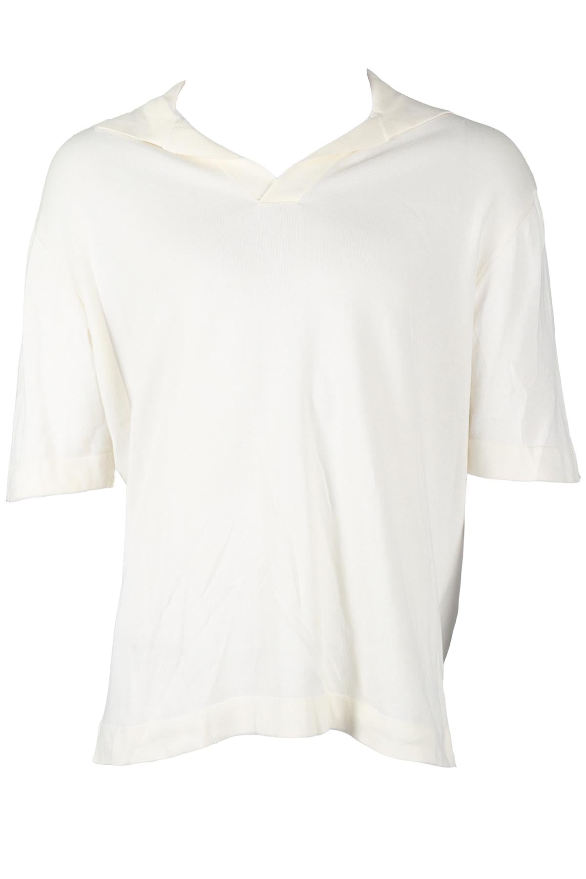 THOM SWEENEY CREAM MEN'S COTTON POLO SHIRT XXLARGE