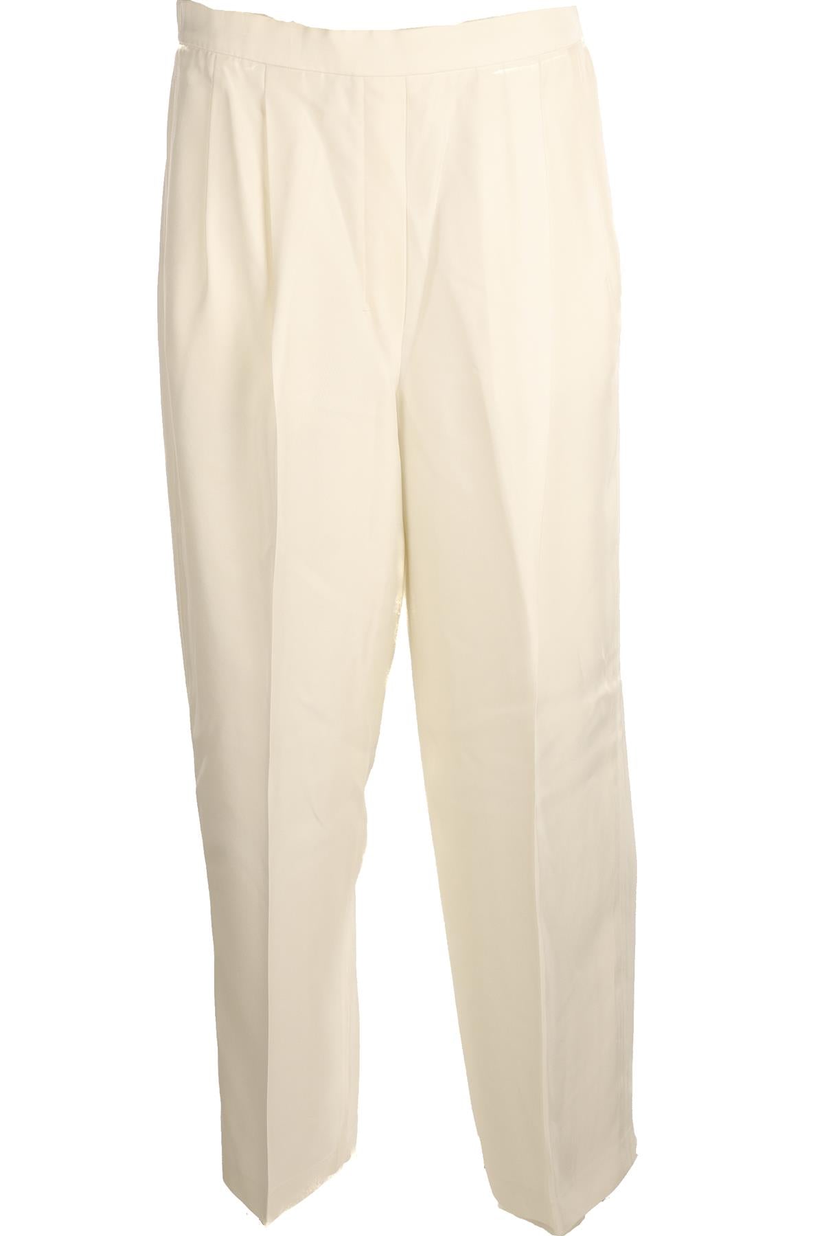 THE ROW WHITE WOVEN STRAIGHT LEG PANTS MEDIUM