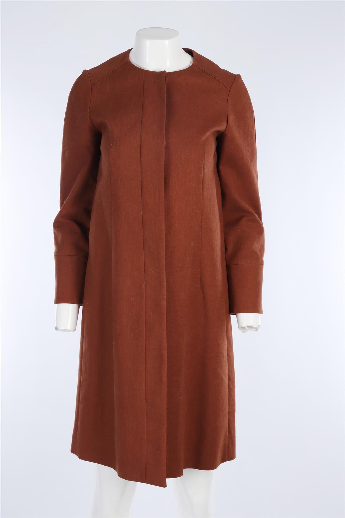 MARNI BROWN COTTON COAT IT 36 UK 4