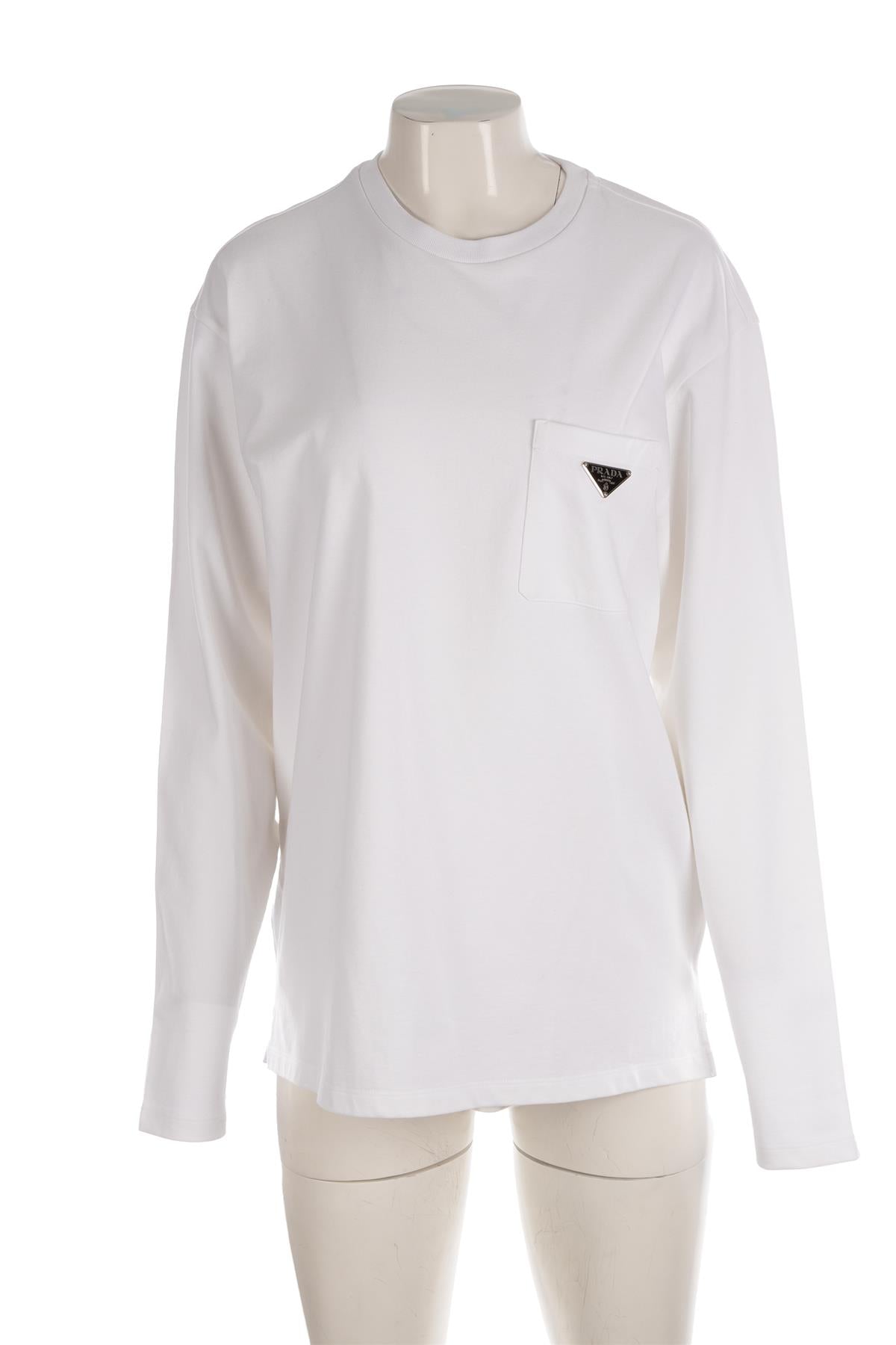 PRADA WHITE COTTON TOP MEDIUM