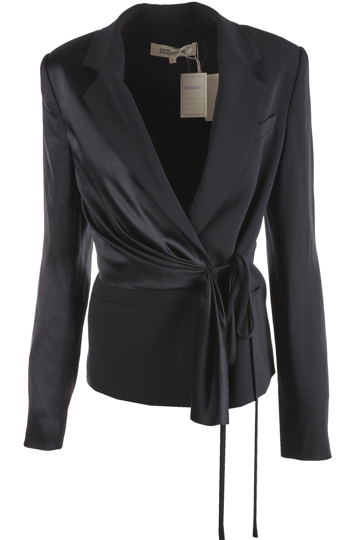 DIANE VON FURSTENBERG NAVY CREPE BLAZER US 4 UK 8