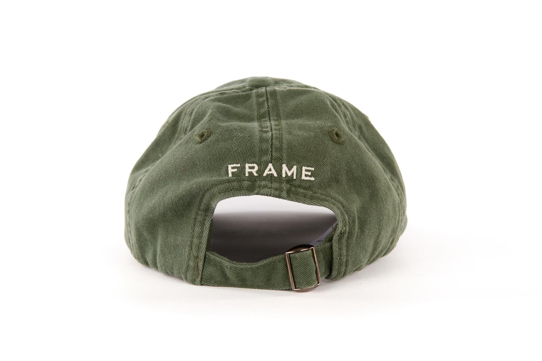 FRAME + RITZ PARIS GREEN COTTON BASEBALL HAT ONE SIZE