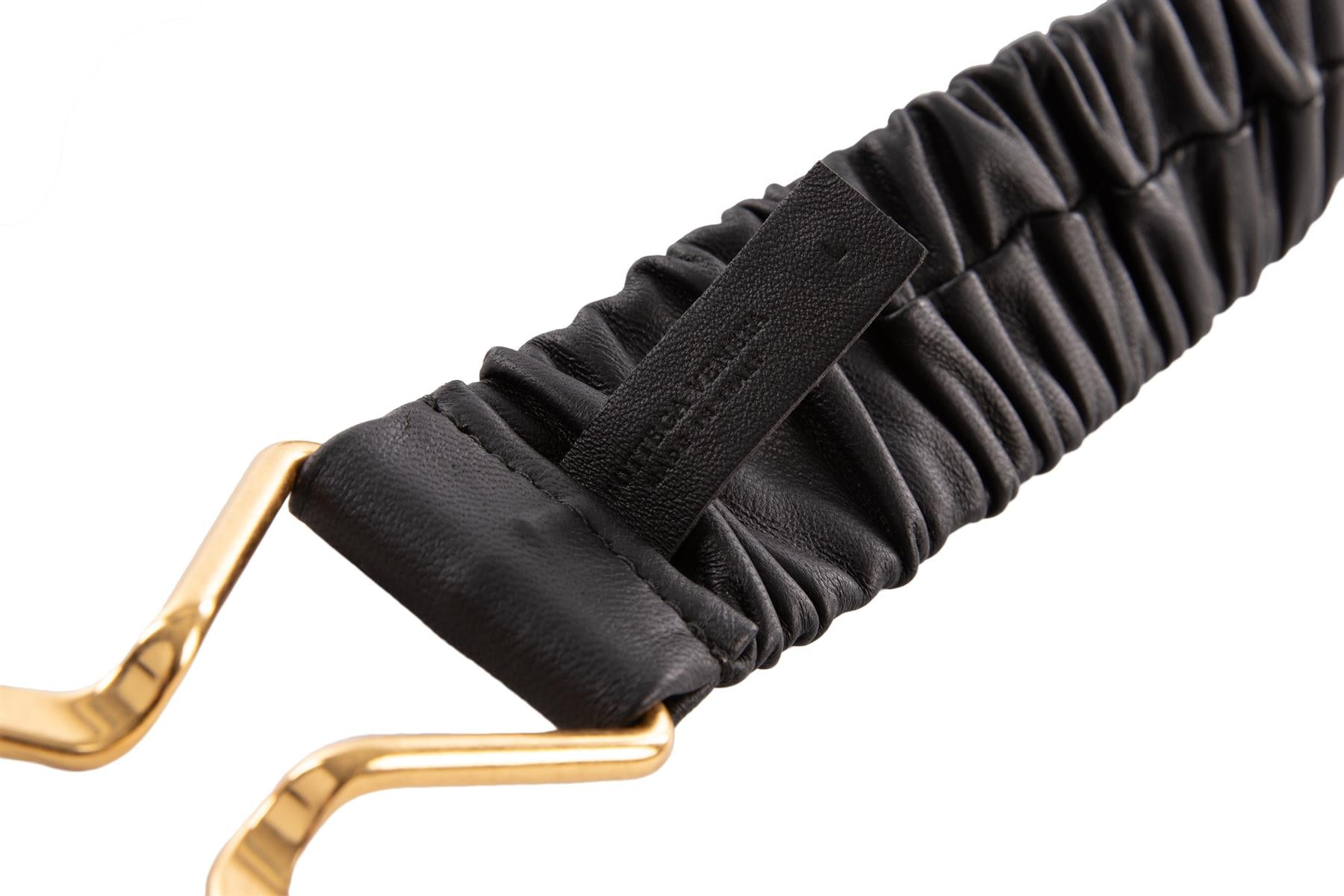 BOTTEGA VENETA BLACK LEATHER WAIST BELT LARGE