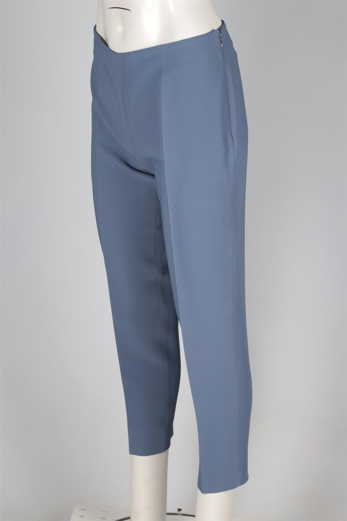 ANTONIO BERARDI BLUE CREPE STRAIGHT LEG PANTS IT 44 UK 12