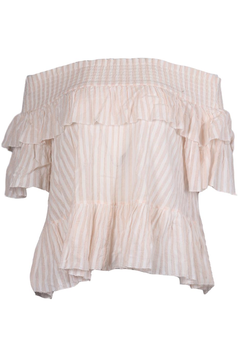 ULLA JOHNSON OFF THE SHOULDER COTTON TOP US 0 UK 4