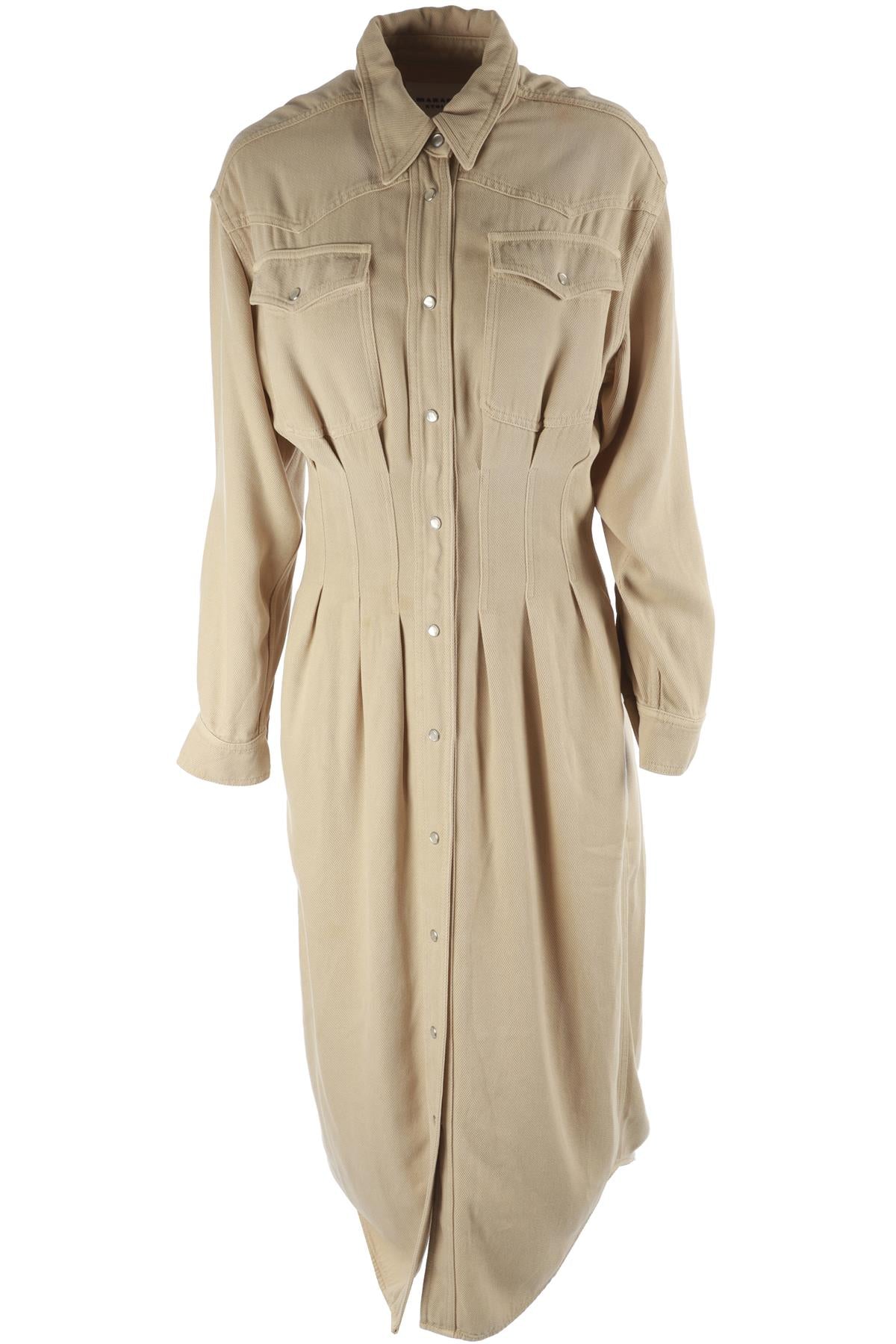 ISABEL MARANT ÉTOILE BEIGE WOVEN MIDI DRESS FR 36 UK 8
