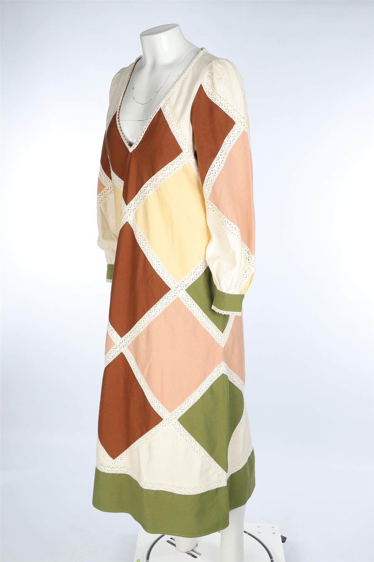 SÉZANE MULTI LINEN MAXI DRESS FR 40 UK 8