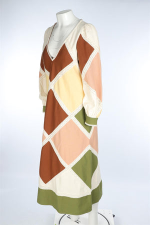 SÉZANE MULTI LINEN MAXI DRESS FR 40 UK 8