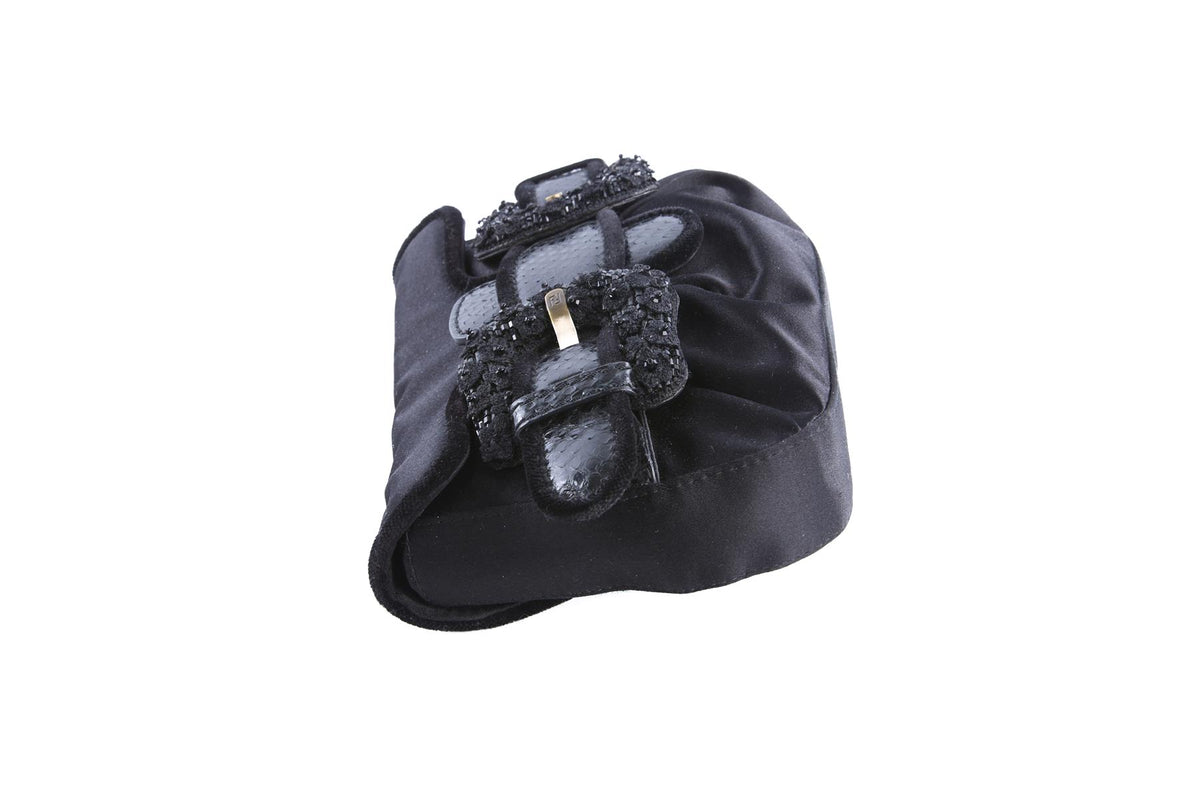 FENDI BLACK 2006 B BIS MINI SATIN CLUTCH