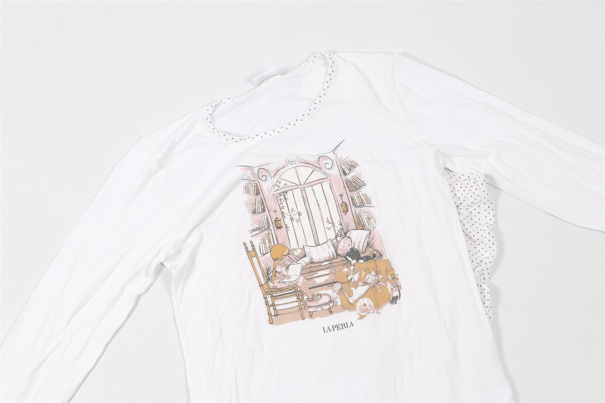 LA PERLA WHITE KIDS GIRLS PYJAMA SET 12 YEARS