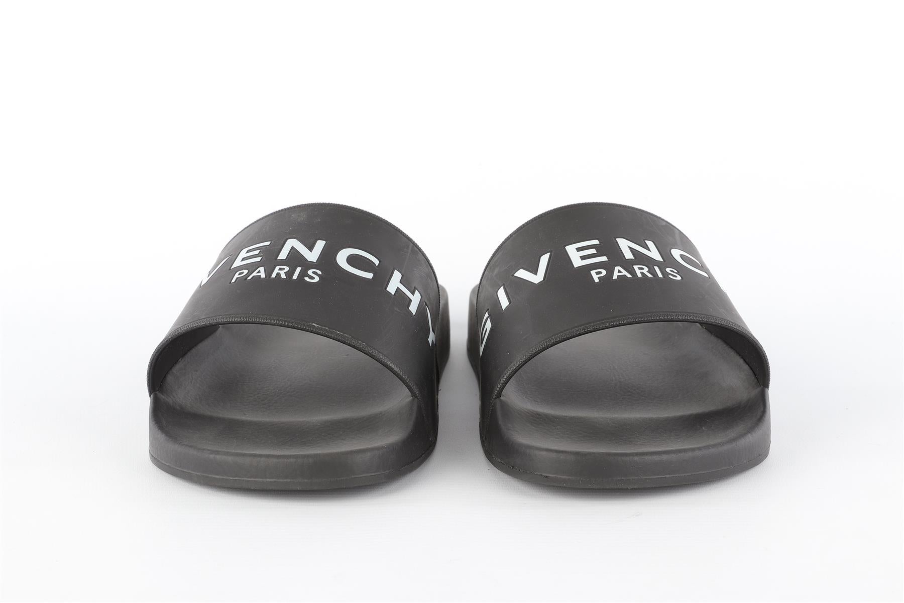 GIVENCHY BLACK MEN'S RUBBER SLIDES EU 43 UK 9 US 10