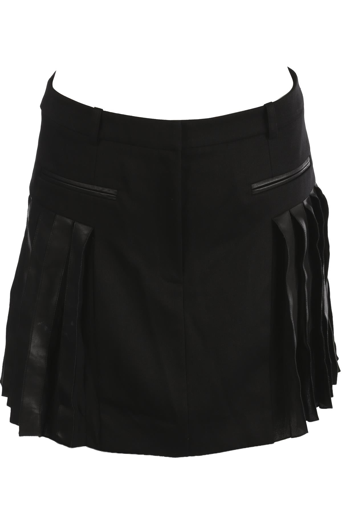 ALEXANDER WANG BLACK WOOL MINI SKIRT US 2 UK 6