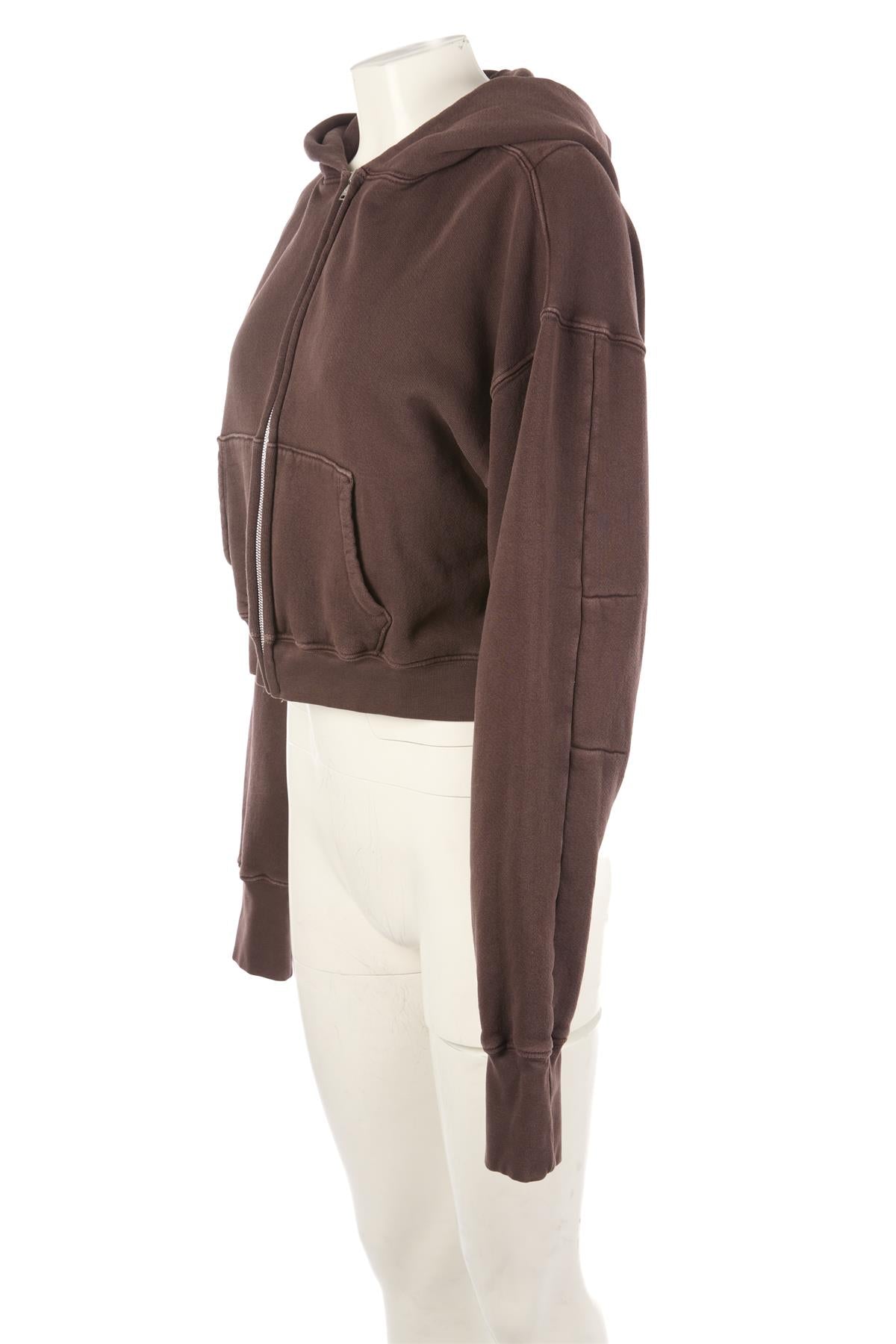 LES TIEN BROWN COTTON HOODIE MEDIUM