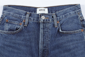 AGOLDE NAVY HIGH RISE WIDE LEG JEANS W24 UK 6