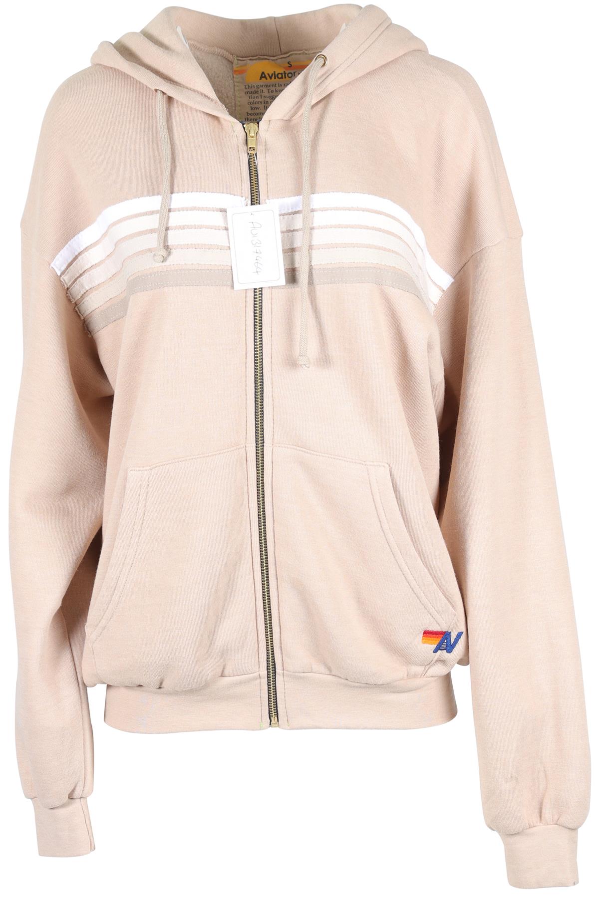 AVIATOR NATION BEIGE COTTON HOODIE SMALL