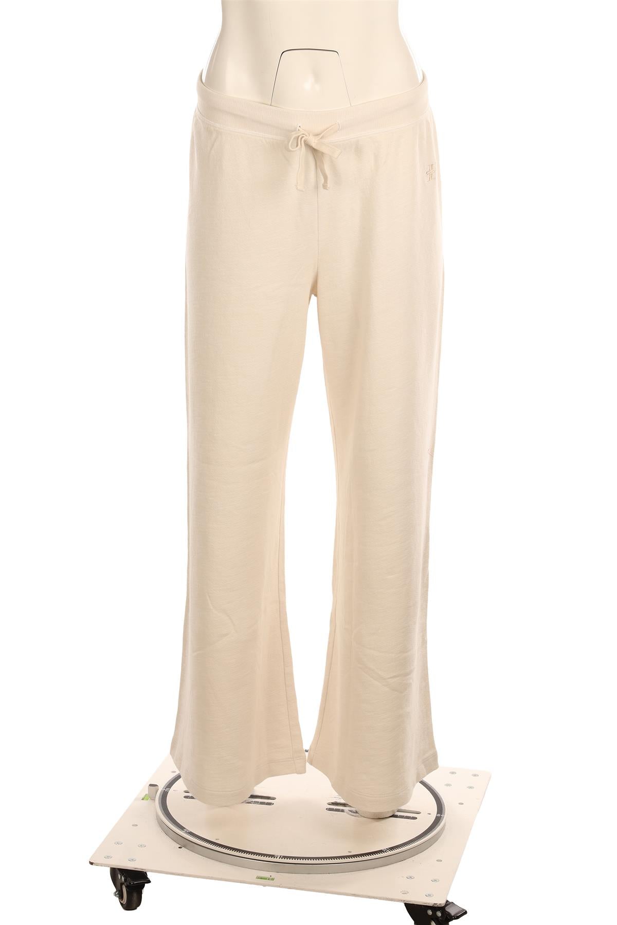 ETERNE ECRU COTTON WIDE LEG PANTS SMALL
