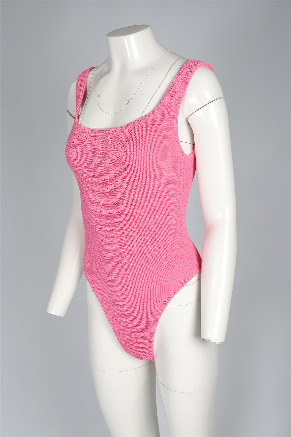 HUNZA G PINK KNIT SWIMSUIT ONE SIZE
