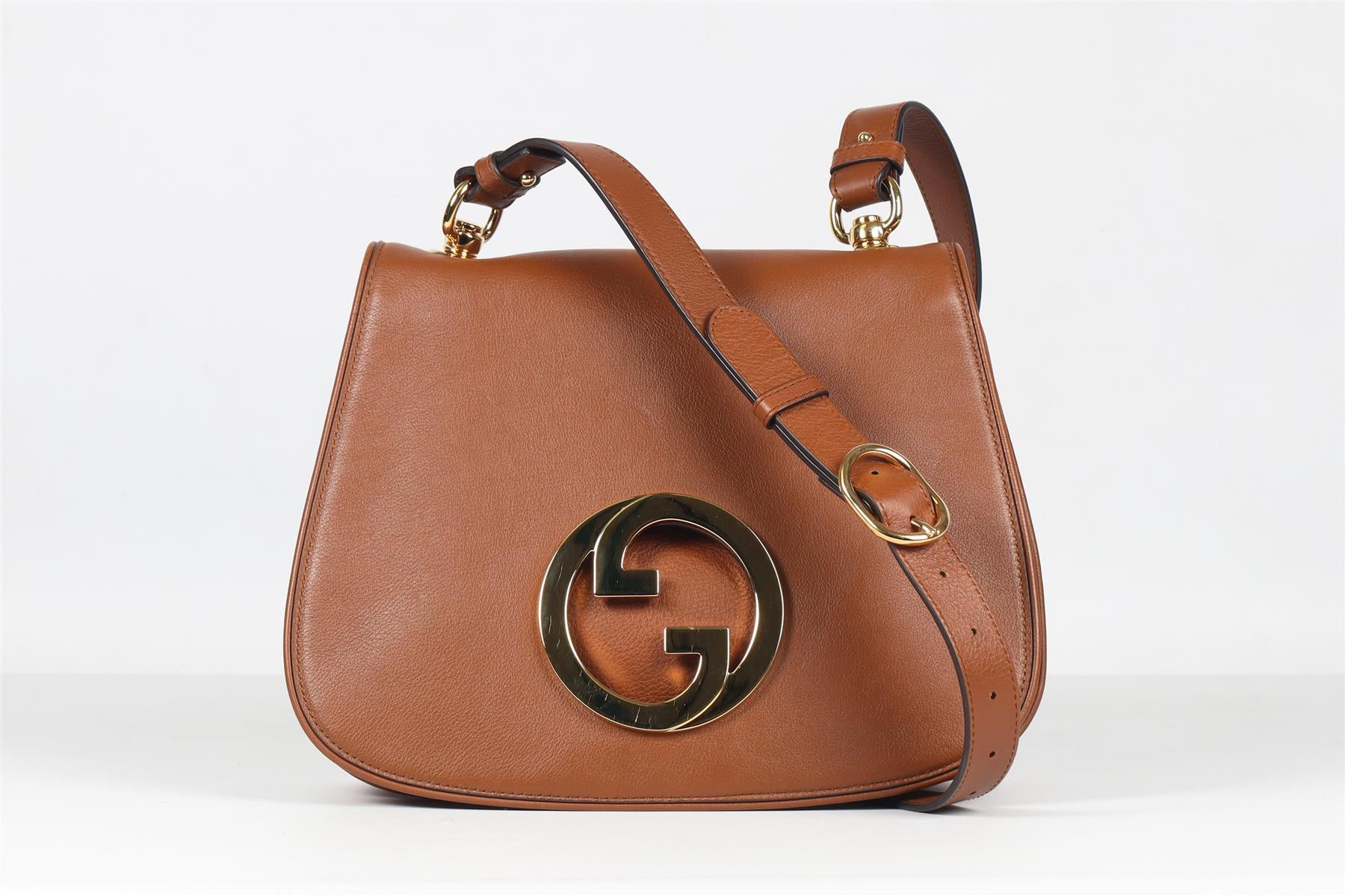 GUCCI TAN BLONDIE MEDIUM GG LEATHER SHOULDER BAG