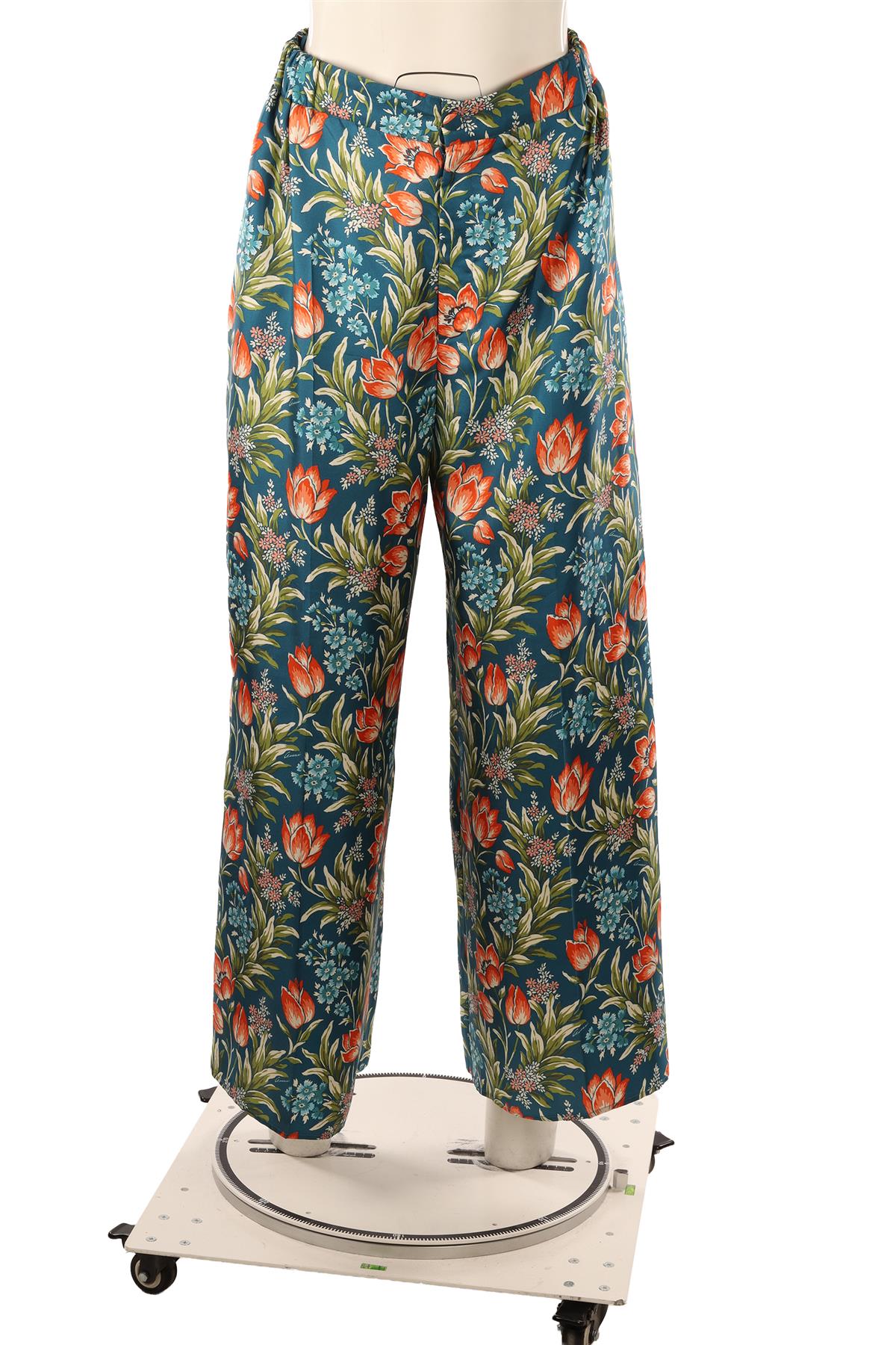 GUCCI MULTI NOJUM SILK WIDE LEG PANTS IT 44 UK 12