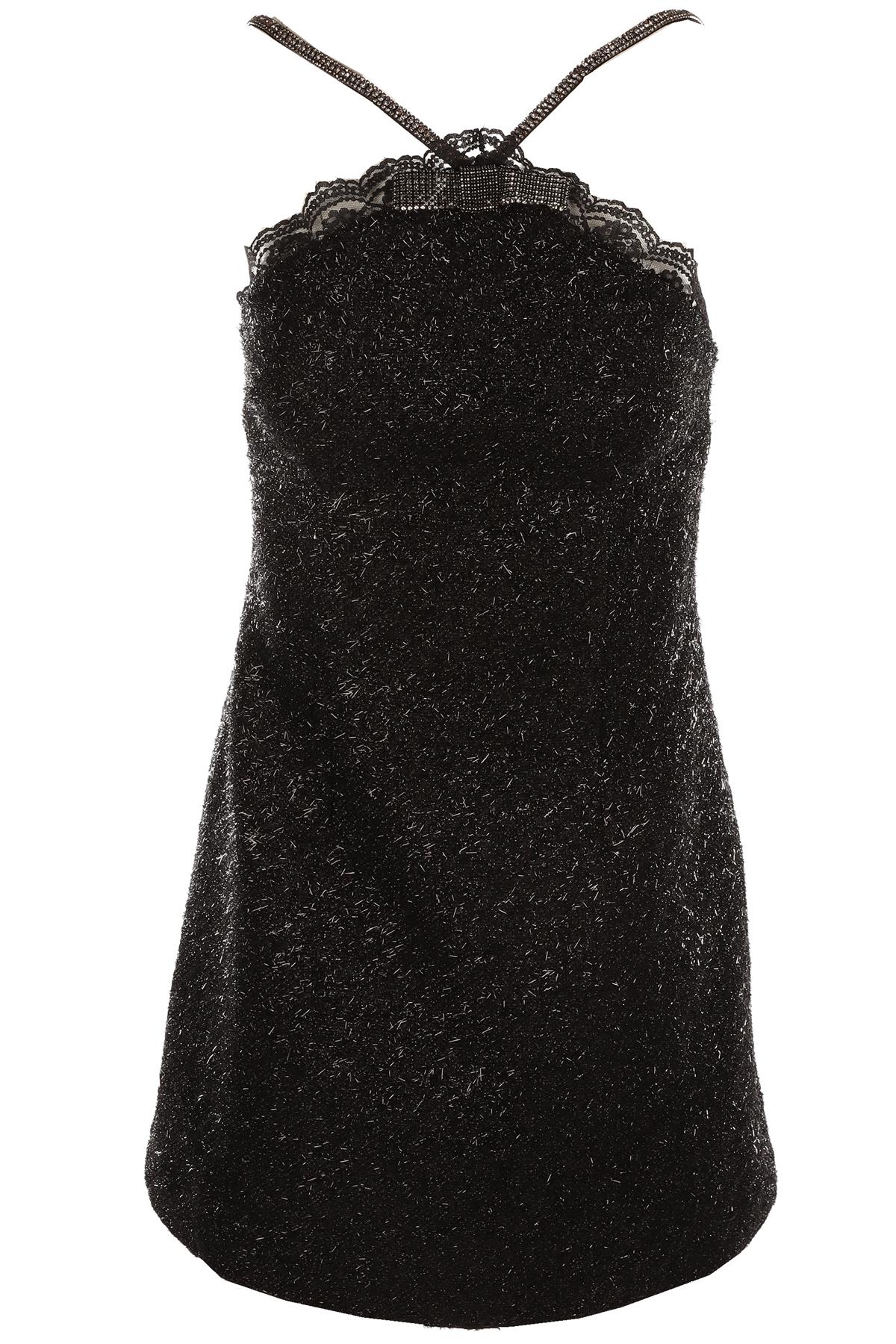 SELF-PORTRAIT BLACK WOOL MINI DRESS UK 8