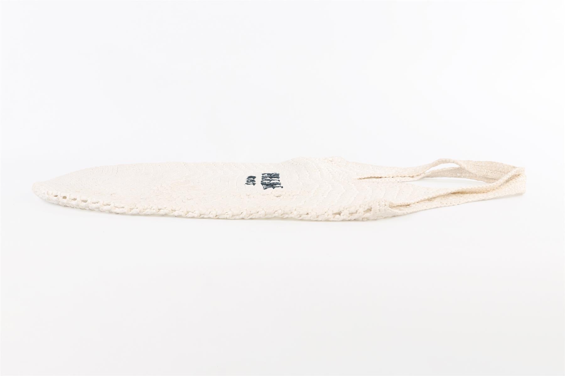 PRADA WHITE RAFFIA TOTE BAG