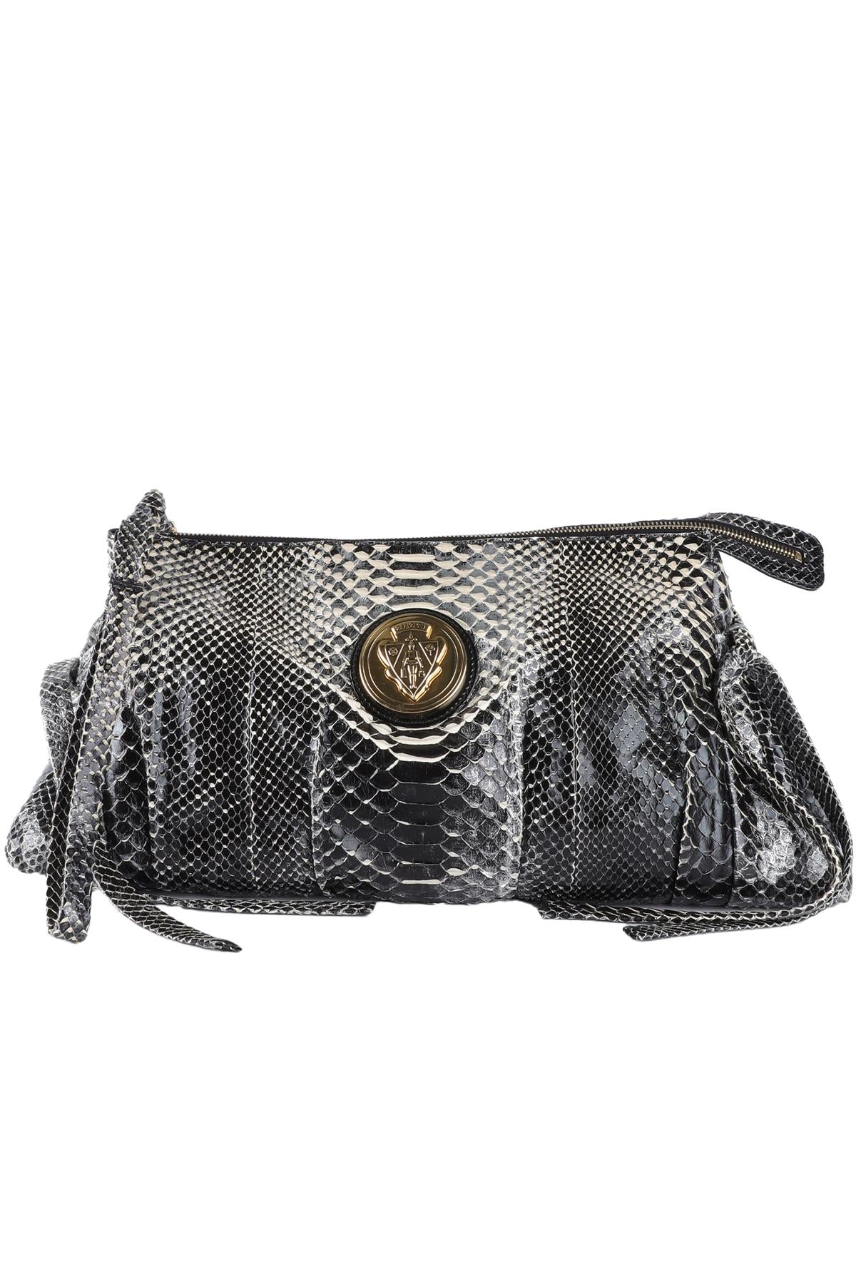 GUCCI BLACK HYSTERIA PYTHON CLUTCH