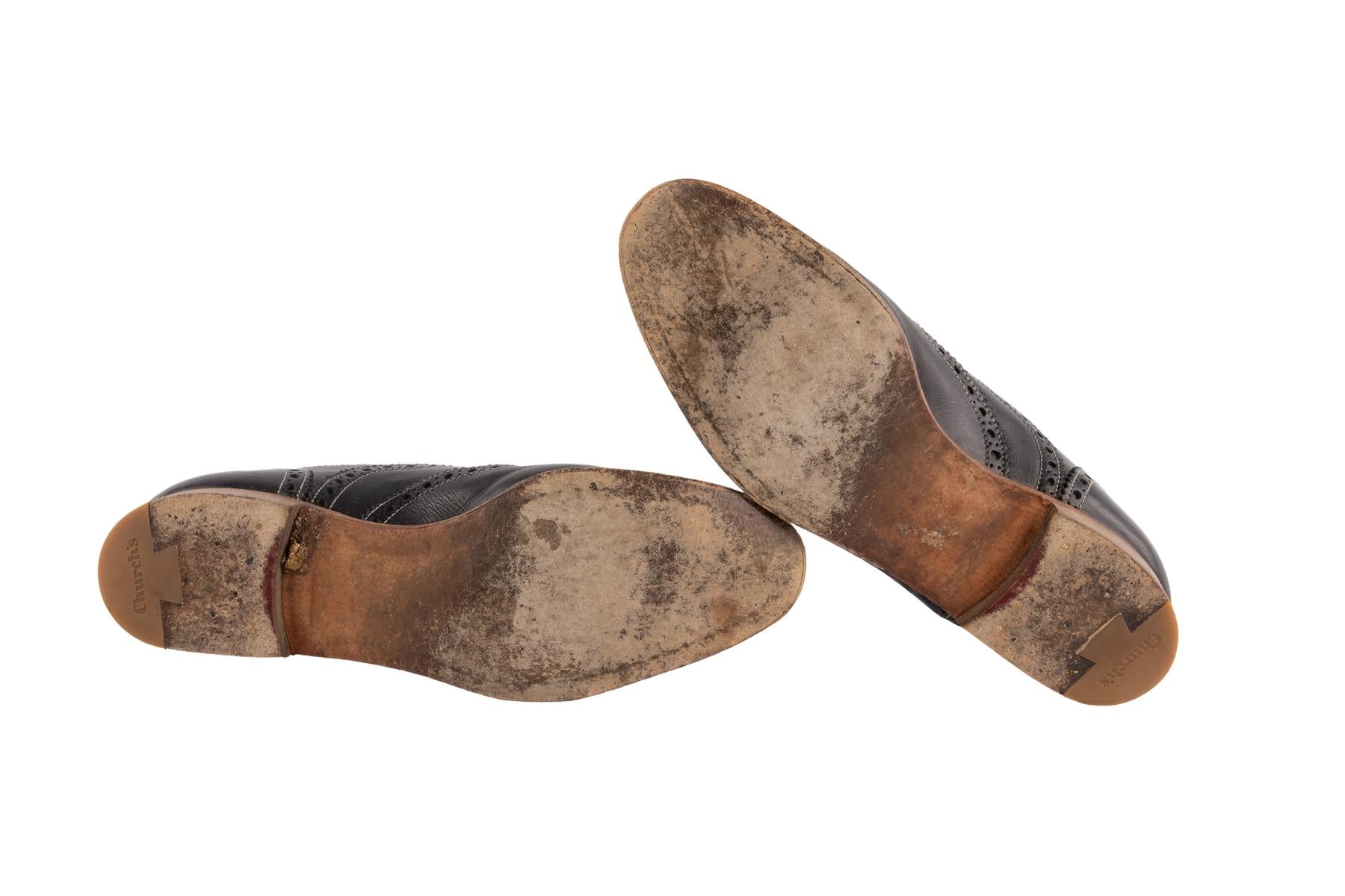 CHURCH'S NAVY LEATHER BROGUES EU 38.5 UK 5.5 US 8.5