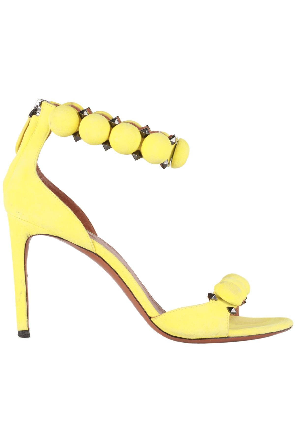 ALAÏA YELLOW BOMBE SUEDE SANDALS EU 38 UK 5 US 8