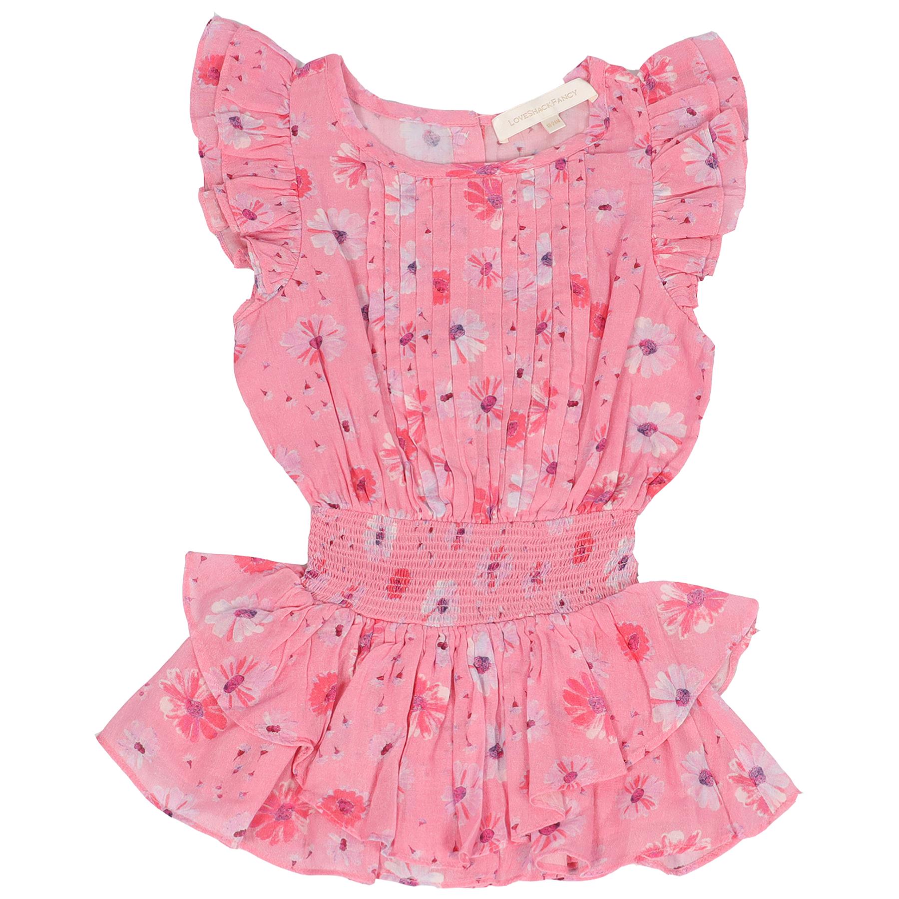 LOVESHACKFANCY PINK BABY GIRLS COTTON DRESS 18-24 MONTHS