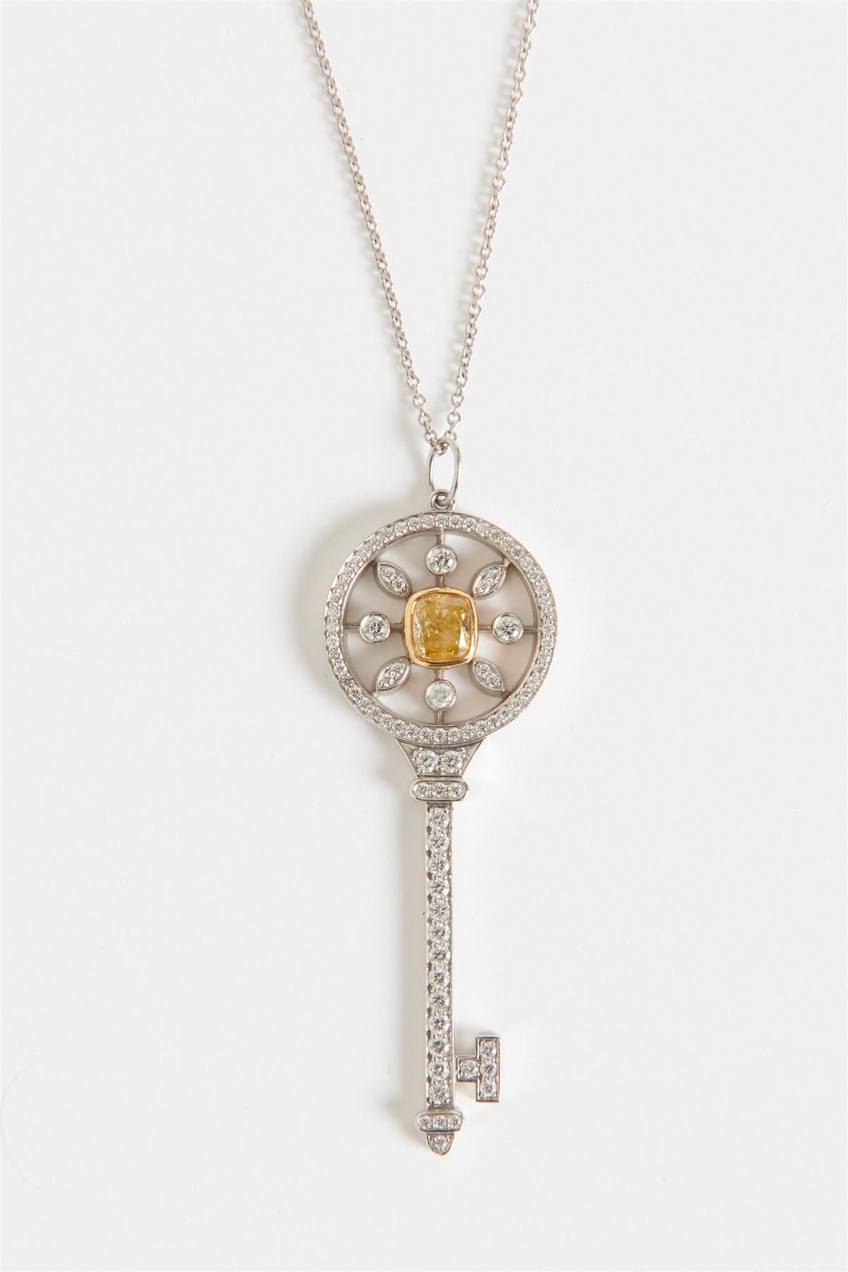 TIFFANY & CO. ROUND KALEDIOSCOPE 18K WHITE GOLD AND DIAMOND NECKLACE