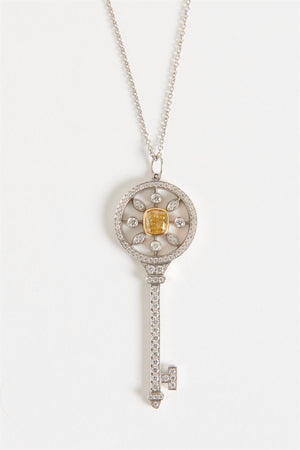 TIFFANY & CO. ROUND KALEDIOSCOPE 18K WHITE GOLD AND DIAMOND NECKLACE
