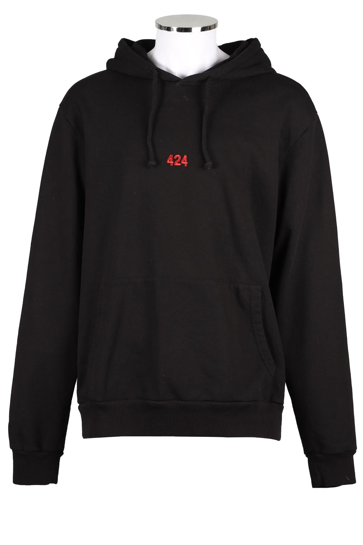 424 BLACK MEN'S COTTON HOODIE LARGE