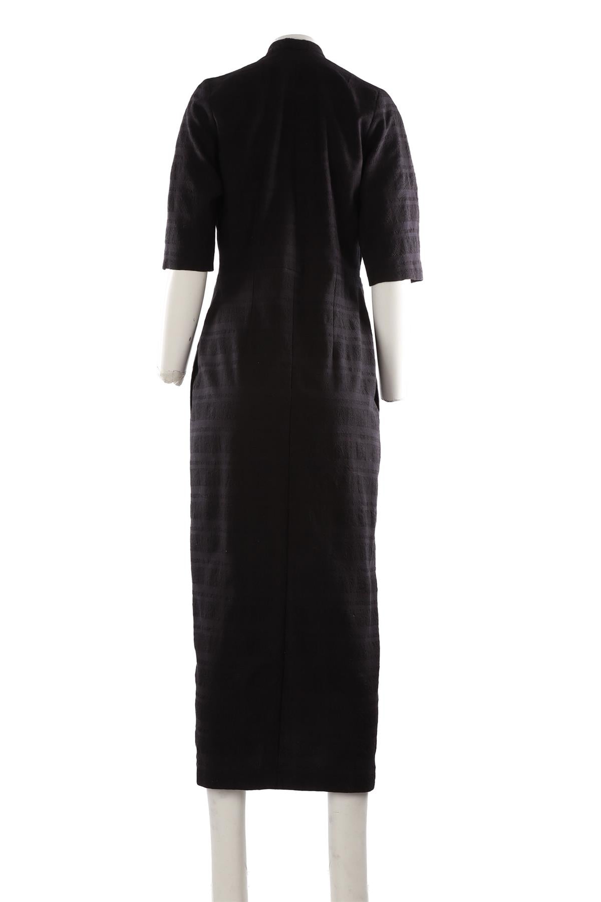 BLACK WOOL MAXI DRESS