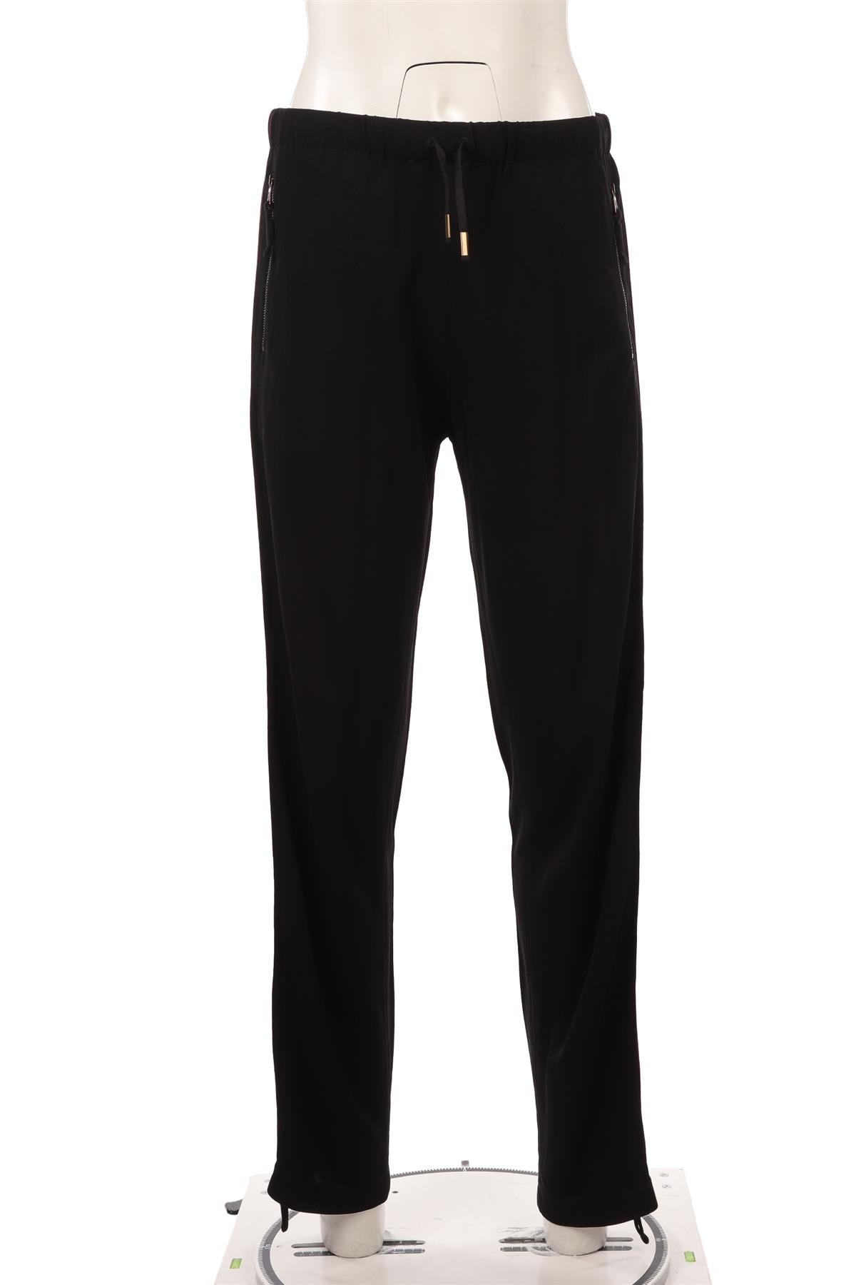 JEAN PAUL GAULTIER BLACK VINTAGE JERSEY STRAIGHT LEG PANTS IT 42 UK 10