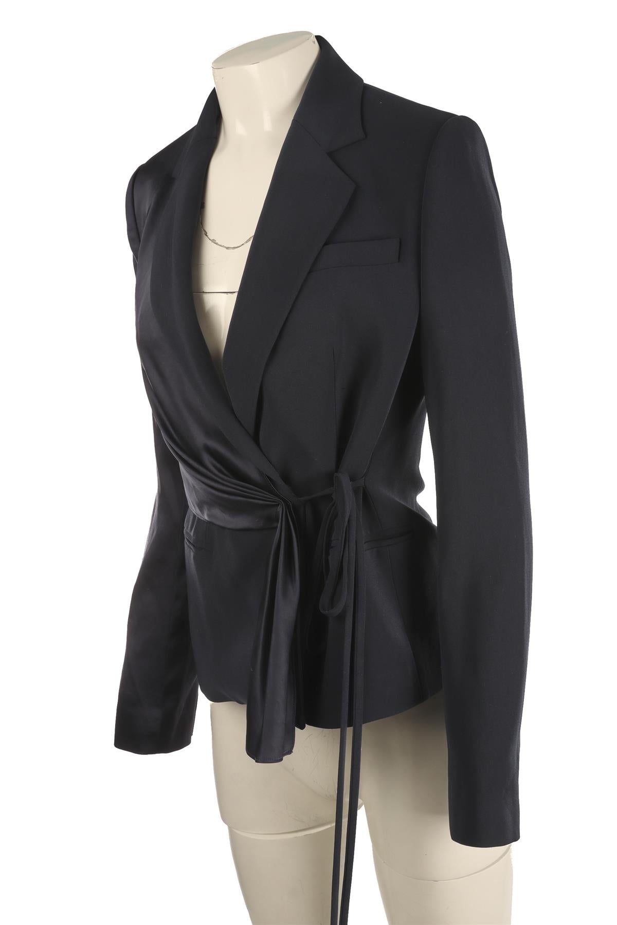 DIANE VON FURSTENBERG NAVY CREPE BLAZER US 4 UK 8