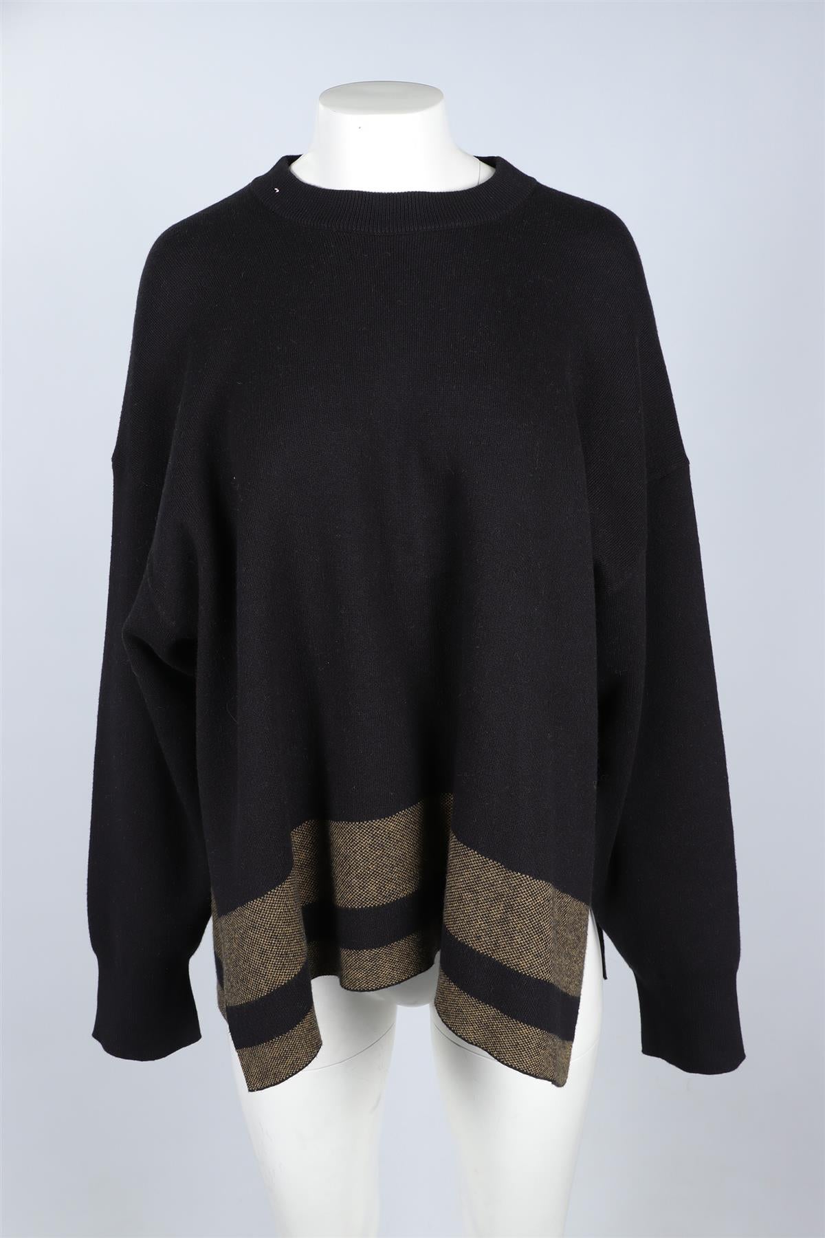 PROENZA SCHOULER WHITE LABEL BLACK COTTON SWEATER X-LARGE
