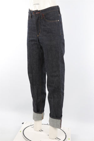 HUIT DENIM CO BLUE HIGH RISE STRAIGHT LEG JEANS W26 UK 8