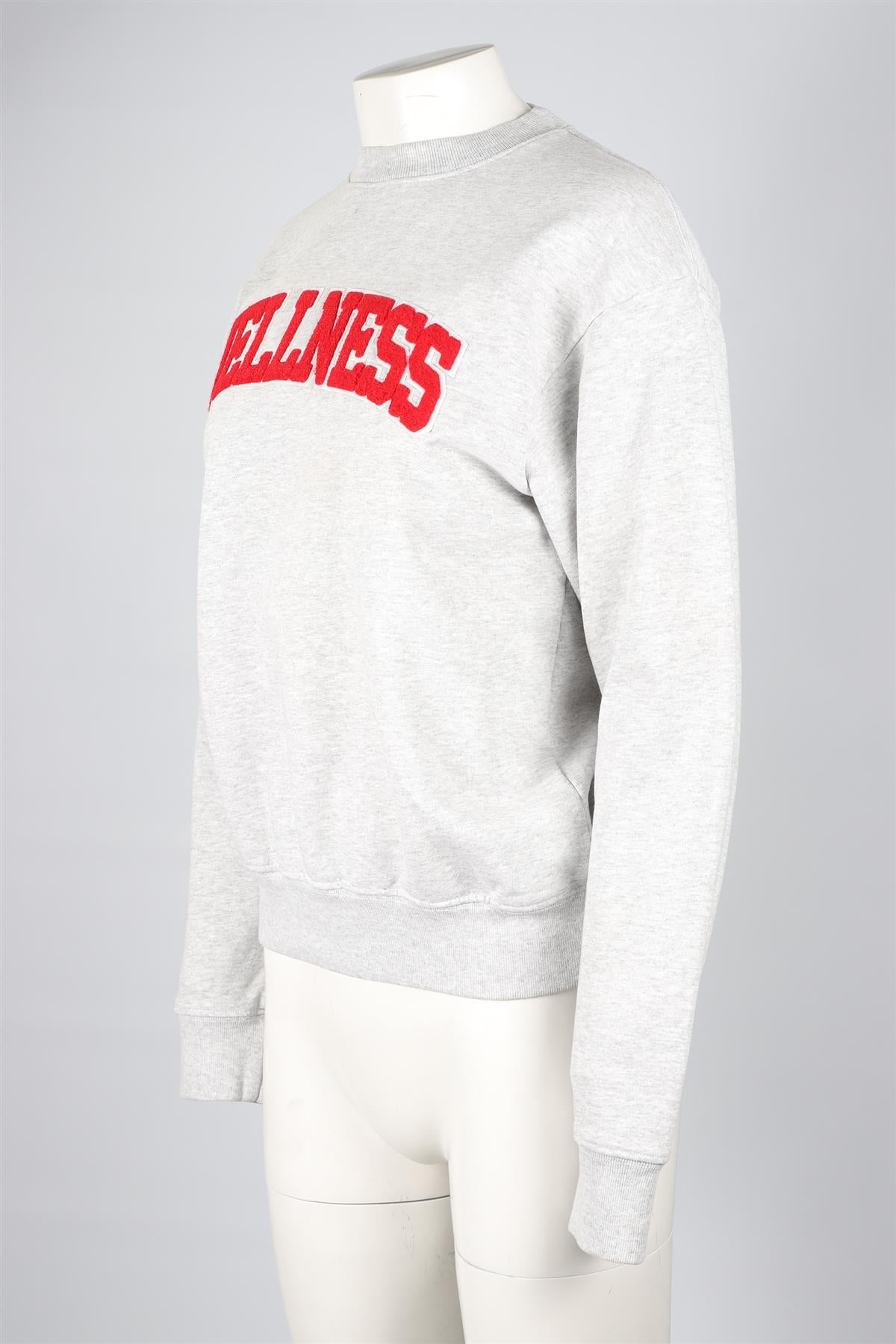 SPORTY & RICH GREY COTTON SWEATSHIRT XSMALL