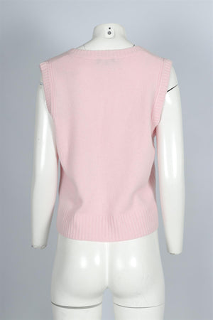 ME+EM PINK CASHMERE VEST LARGE