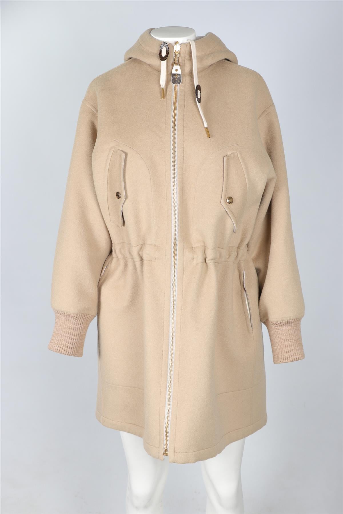 LOUIS VUITTON BEIGE 2025 MONOGRAM CASHGORA COAT IT 38 UK 6