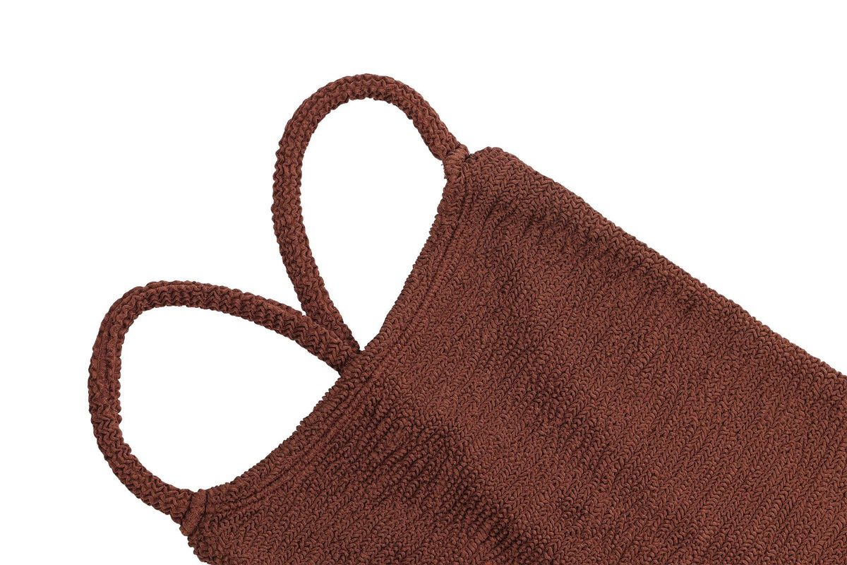 HUNZA G BROWN SWIMSUIT ONE SIZE
