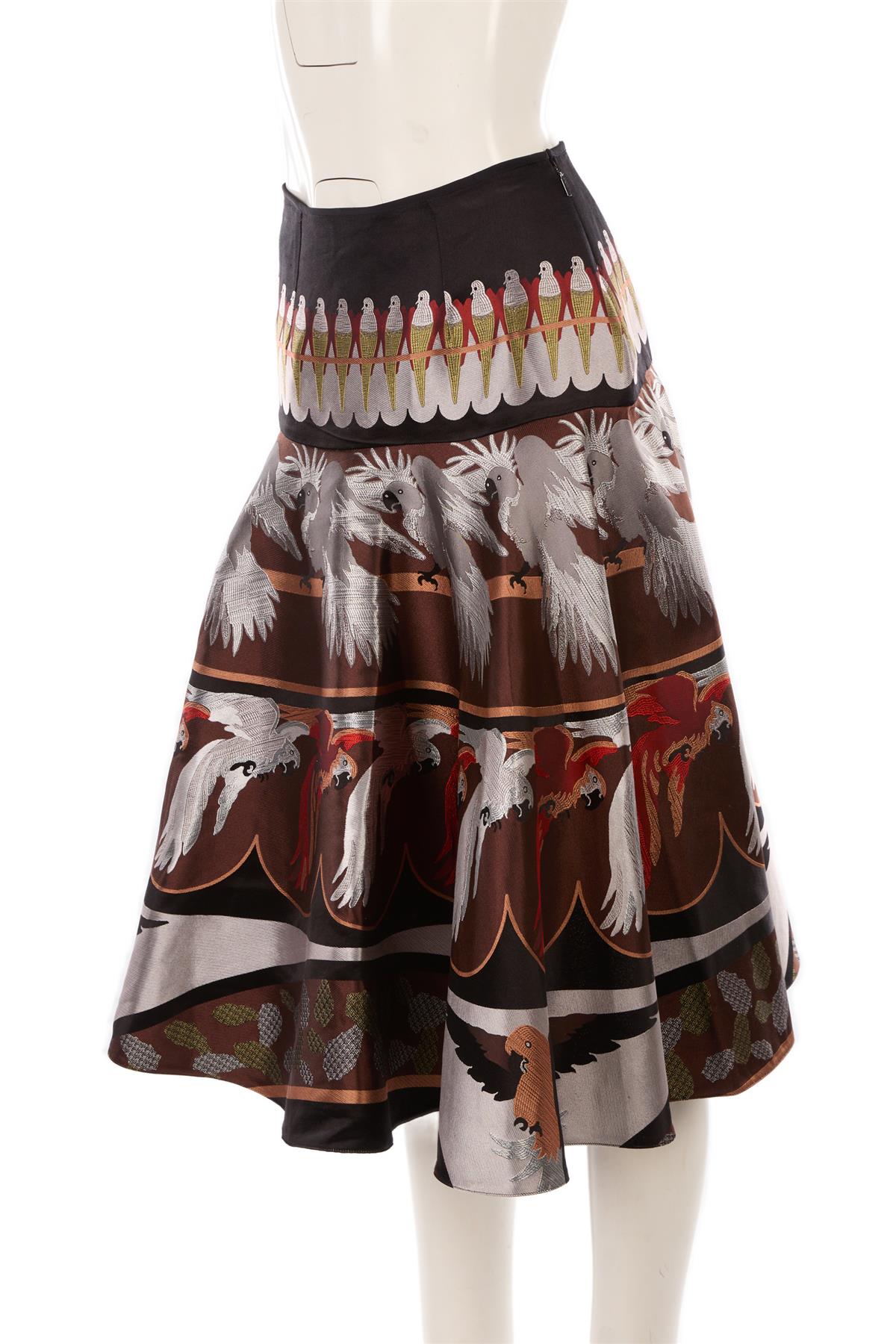 FENDI MULTI SILK MAXI SKIRT IT 40